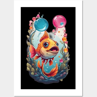 Bubble Love Apparel: Dive into Whimsical Waters with Fishy Affection Tees Posters and Art